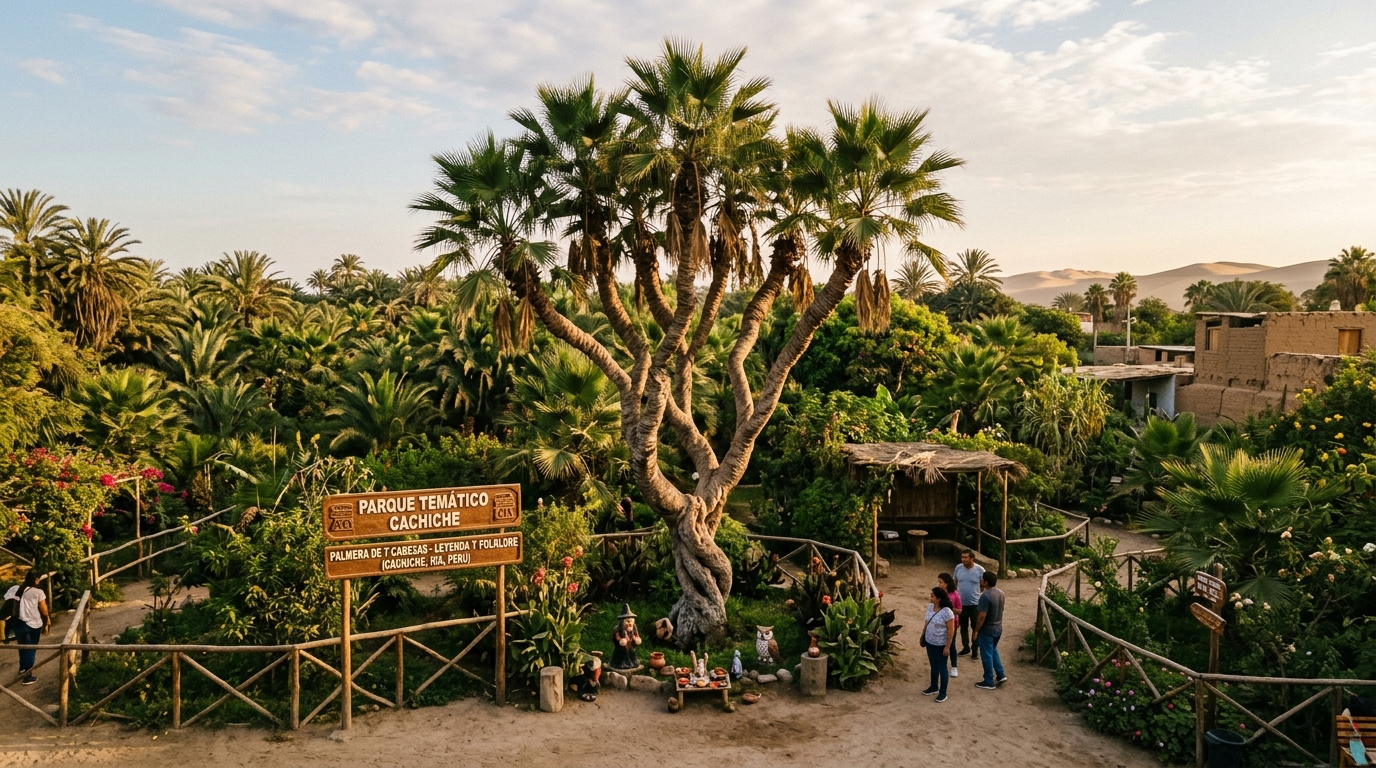 Palmera de 7 Cabezas en el Parque Temático de Cachiche, Ica
